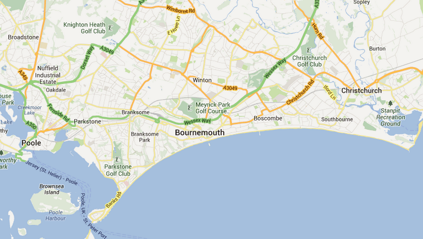 Map of Bournemouth